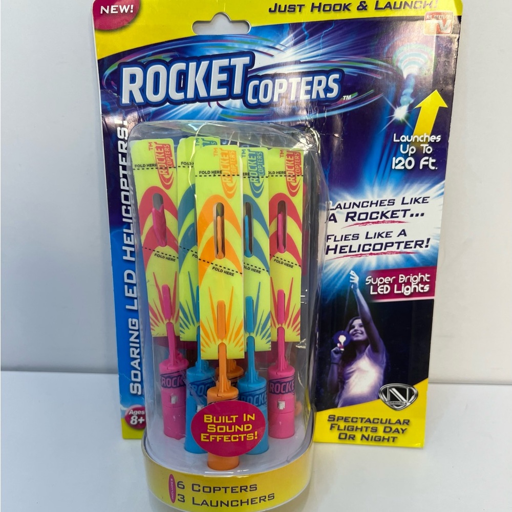 NEW Sealed Rocket Copters Soaring LED Helicopters 6 Copters